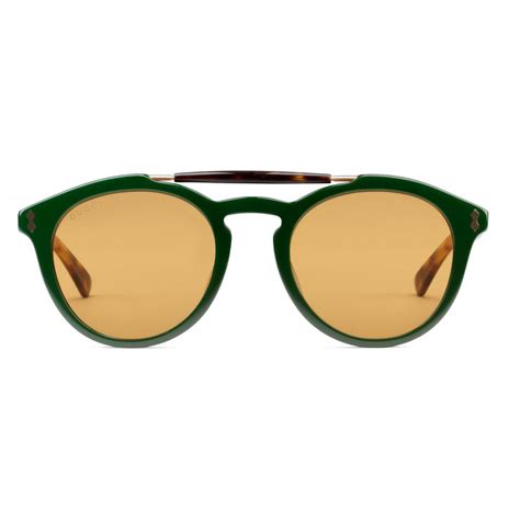 gucci men's turtle round keyhole sunglasses green and red|gucci aviator sunglasses on sale.